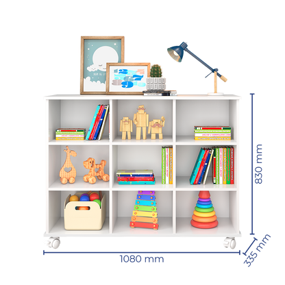 Nicho Organizador com 9 Compartimentos Pés Retrô ou Rodízios