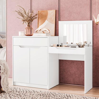 Penteadeira Escrivaninha Trend com Espelho e Gavetas MDP