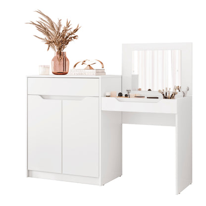 Penteadeira Escrivaninha Trend com Espelho e Gavetas MDP