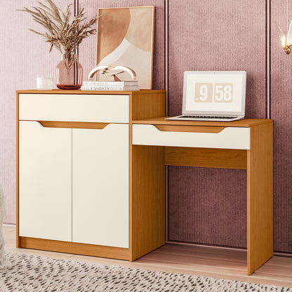 Penteadeira Escrivaninha Trend com Espelho e Gavetas MDP