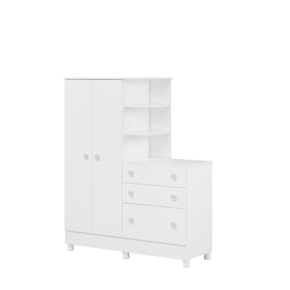 Módulo Guarda-Roupa com Cômoda 2 Portas e 3 Gavetas Doce Sonho