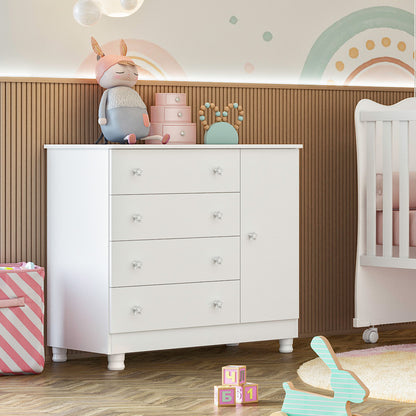 Cômoda Sapateira Doce Sonho com 1 Porta e 4 Gavetas