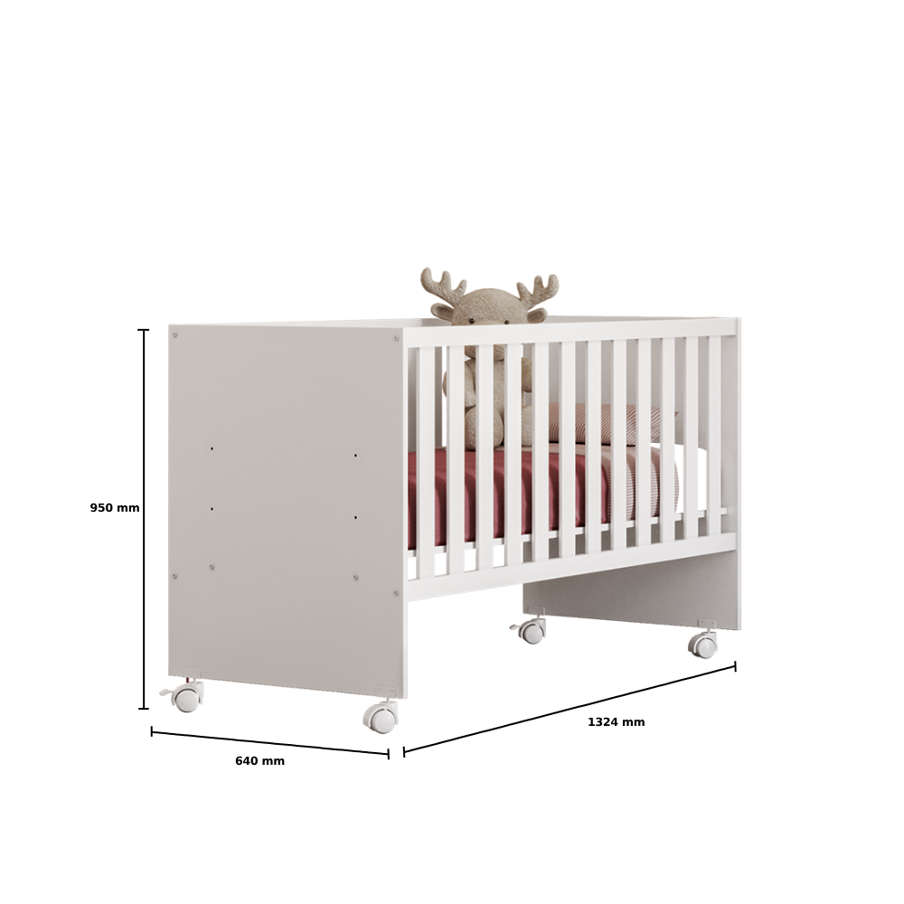 Berço Doce Sonho Reto com Suporte para Mosquiteiro