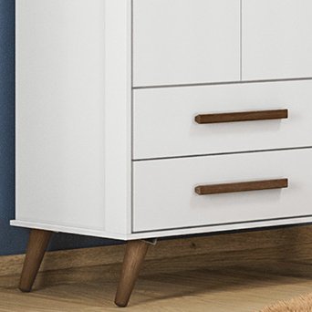 Guarda-Roupa Q Encanto Retrô com 3 Portas e 2 Gavetas