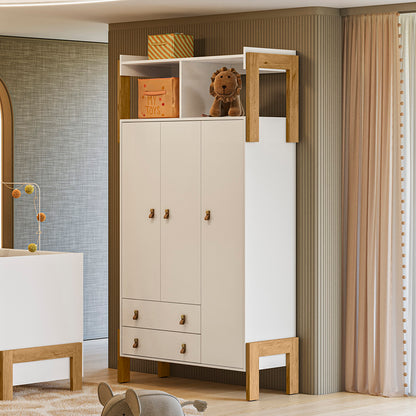 Guarda Roupa 3 Portas e 2 Gavetas com Nicho Linha Fantasia