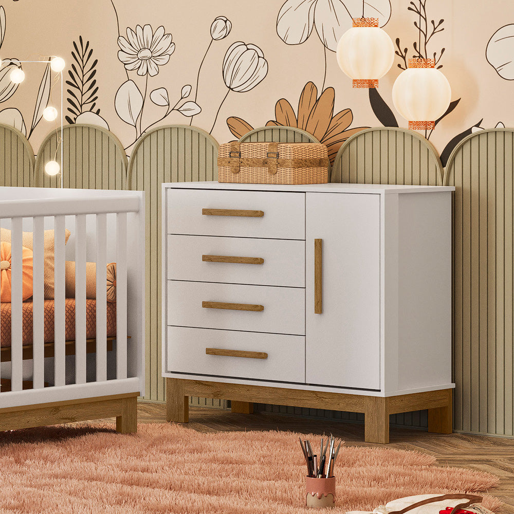 Cômoda Sapateira com 1 Porta e 4 Gavetas Q Encanto Slim