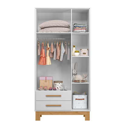 Guarda-Roupa Q Encanto Slim 3 Portas e 2 Gavetas