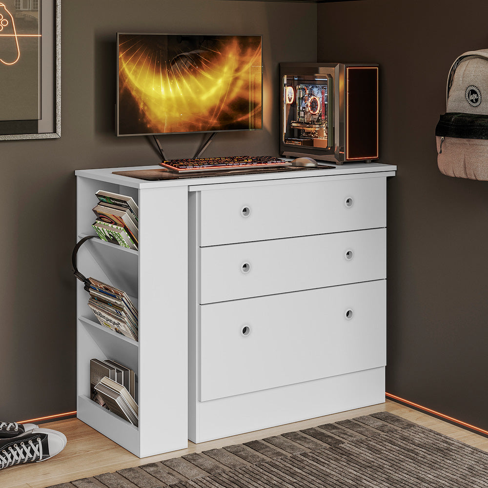 Cômoda com Mesa Giratória Gamer