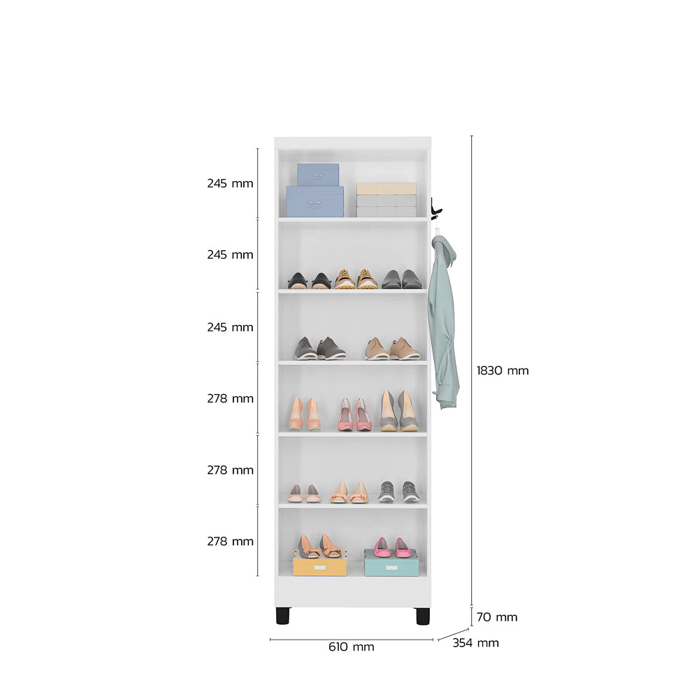 Multiuso 2 Portas com Prateleiras Móveis e Suporte Lateral