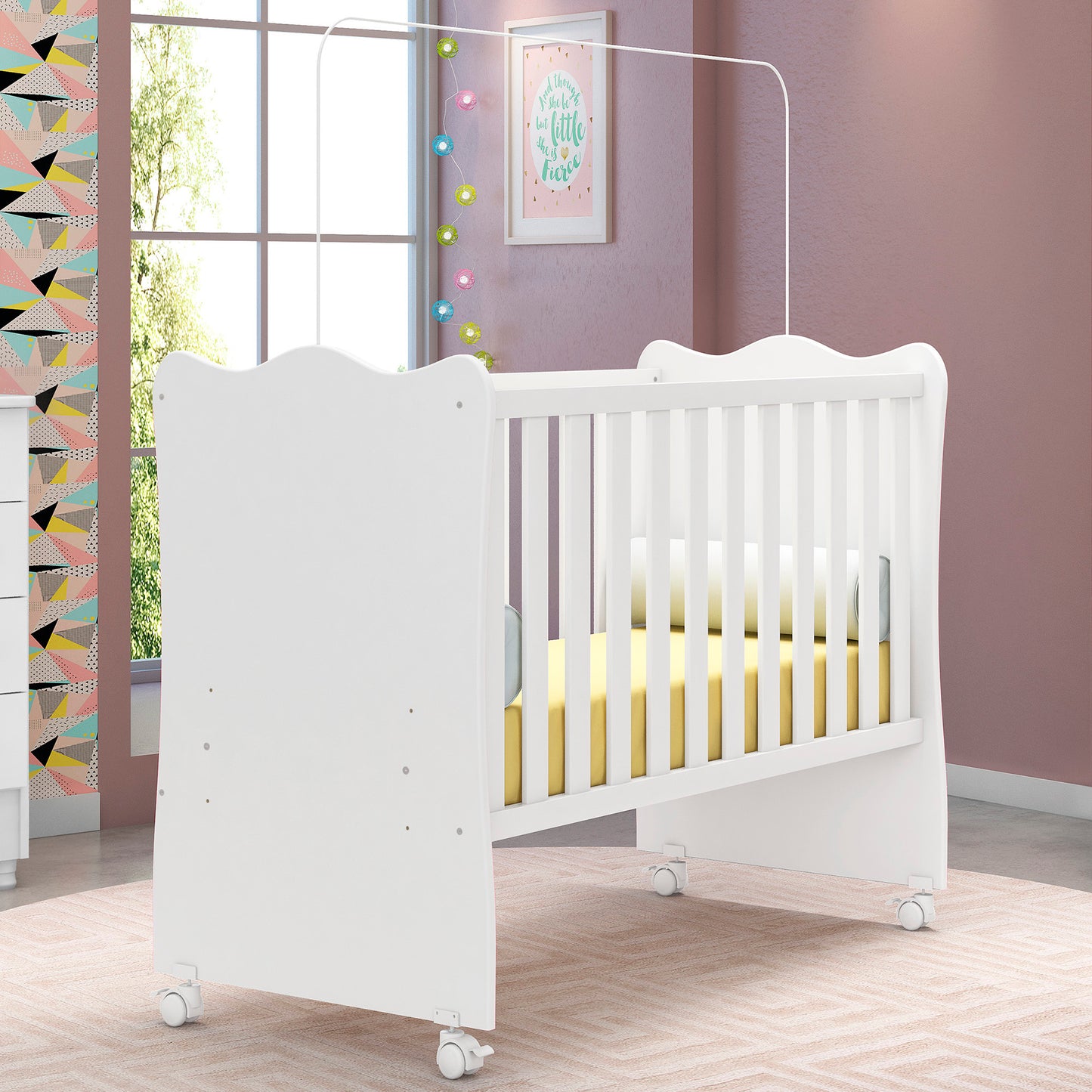 Berço Doce Sonho Confortável com Suporte para Mosquiteiro