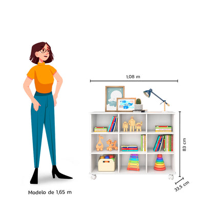 Nicho Organizador com 9 Compartimentos Pés Retrô ou Rodízios