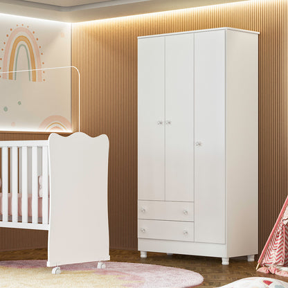 Guarda-Roupa Doce Sonho com 3 Portas e 2 Gavetas