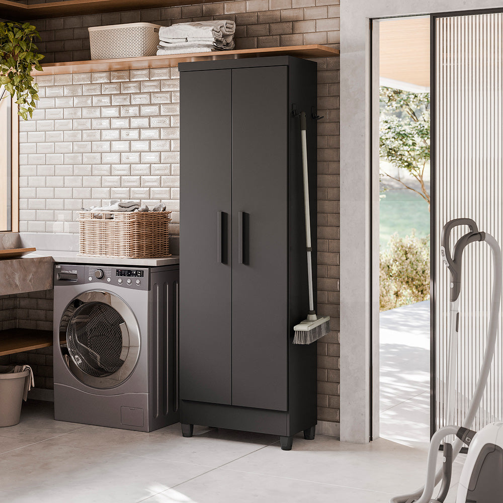 Multiuso 2 Portas com Prateleiras Móveis e Suporte Lateral