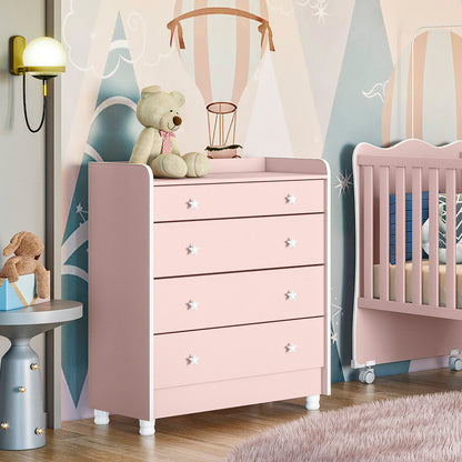 Cômoda com 4 Gavetas e Trocador Doce Sonho