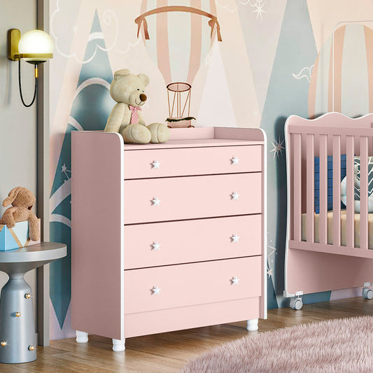 Cômoda com 4 Gavetas e Trocador Doce Sonho