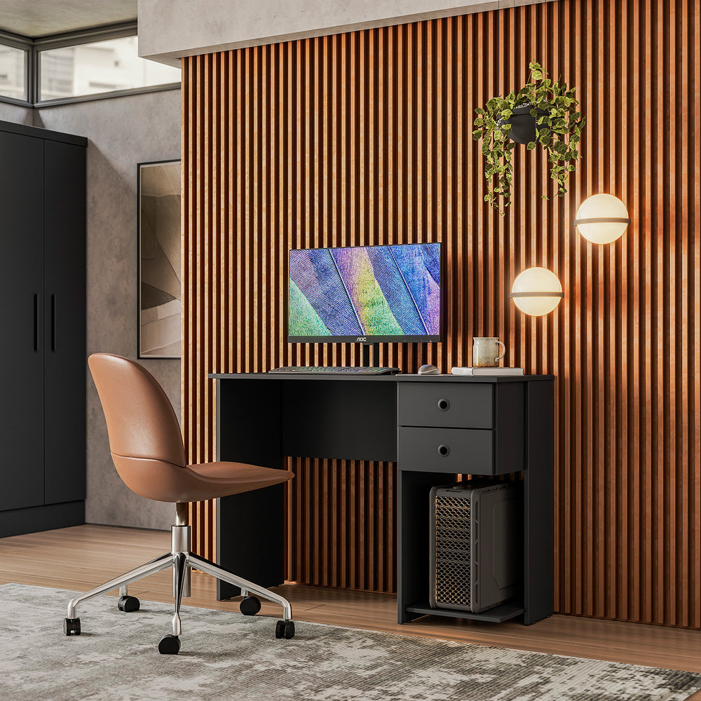 Mesa Escrivaninha com 2 Gavetas e Prateleira para CPU