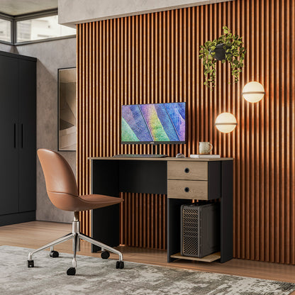 Mesa Escrivaninha com 2 Gavetas e Prateleira para CPU