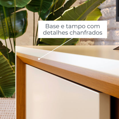 Composição Milo com Painel Piso-Teto e Bancada Moderna