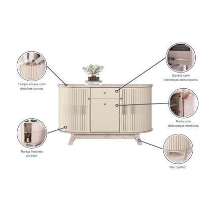 Buffet Aparador Monza com 2 Gaveta e 2 Portas