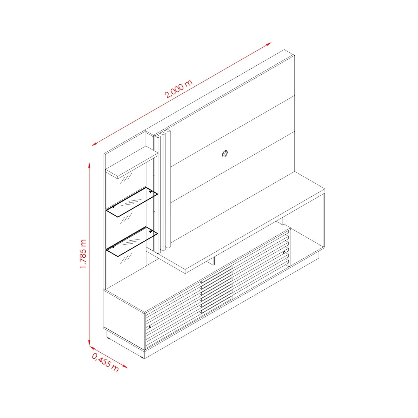 Home Theater Frizz Plus com Portas Deslizantes e Iluminação LED
