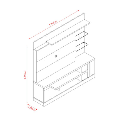 Home Theater Alan com Prateleiras em Vidro e Iluminação LED