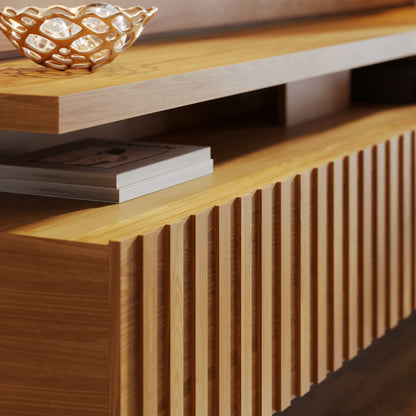 Painel Home Suspenso Gaia para TV Design Ripadas e Iluminação LED