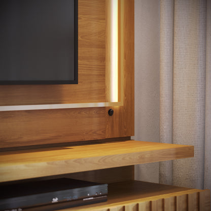Painel Home Suspenso Gaia para TV Design Ripadas e Iluminação LED