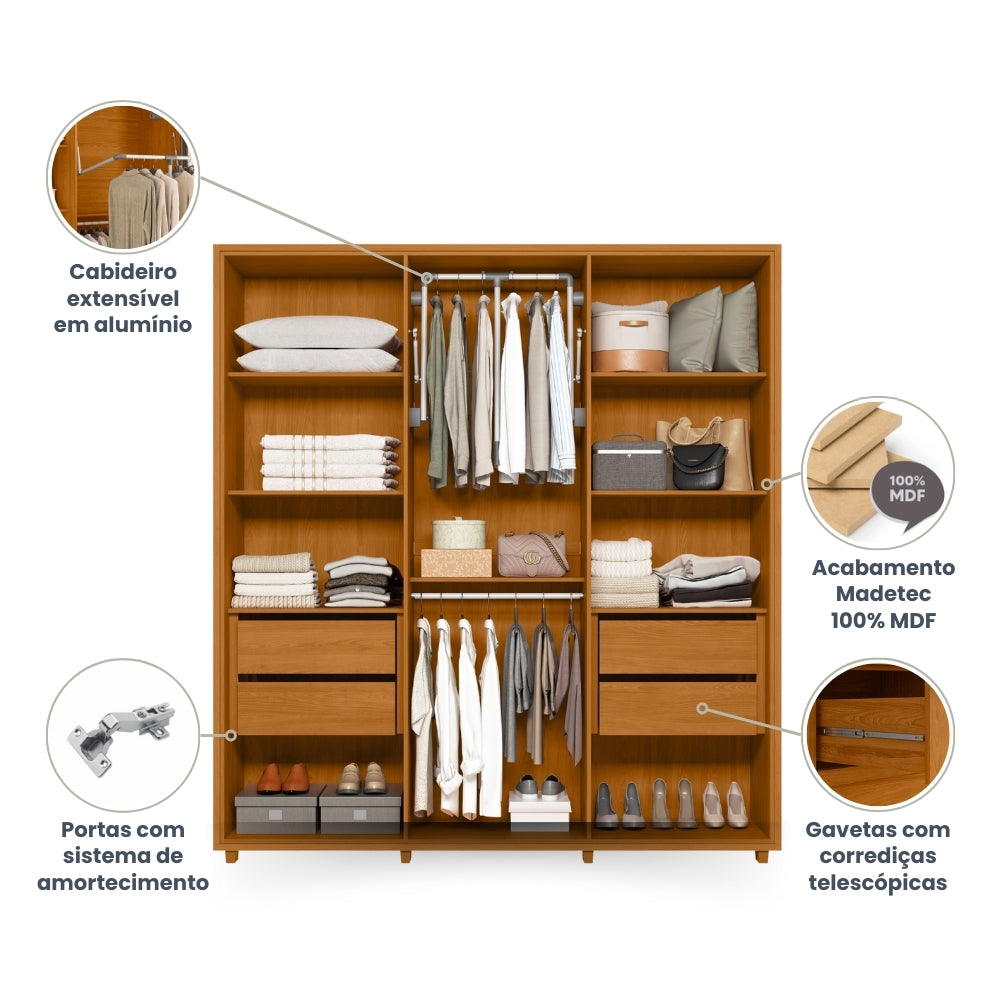 Guarda-roupa Matisse MDF 6 Portas e 4 Gavetas