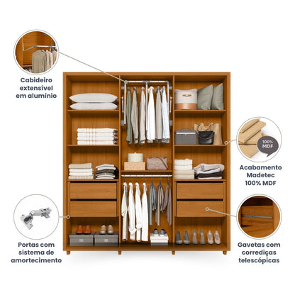 Guarda-roupa Matisse MDF 6 Portas e 4 Gavetas