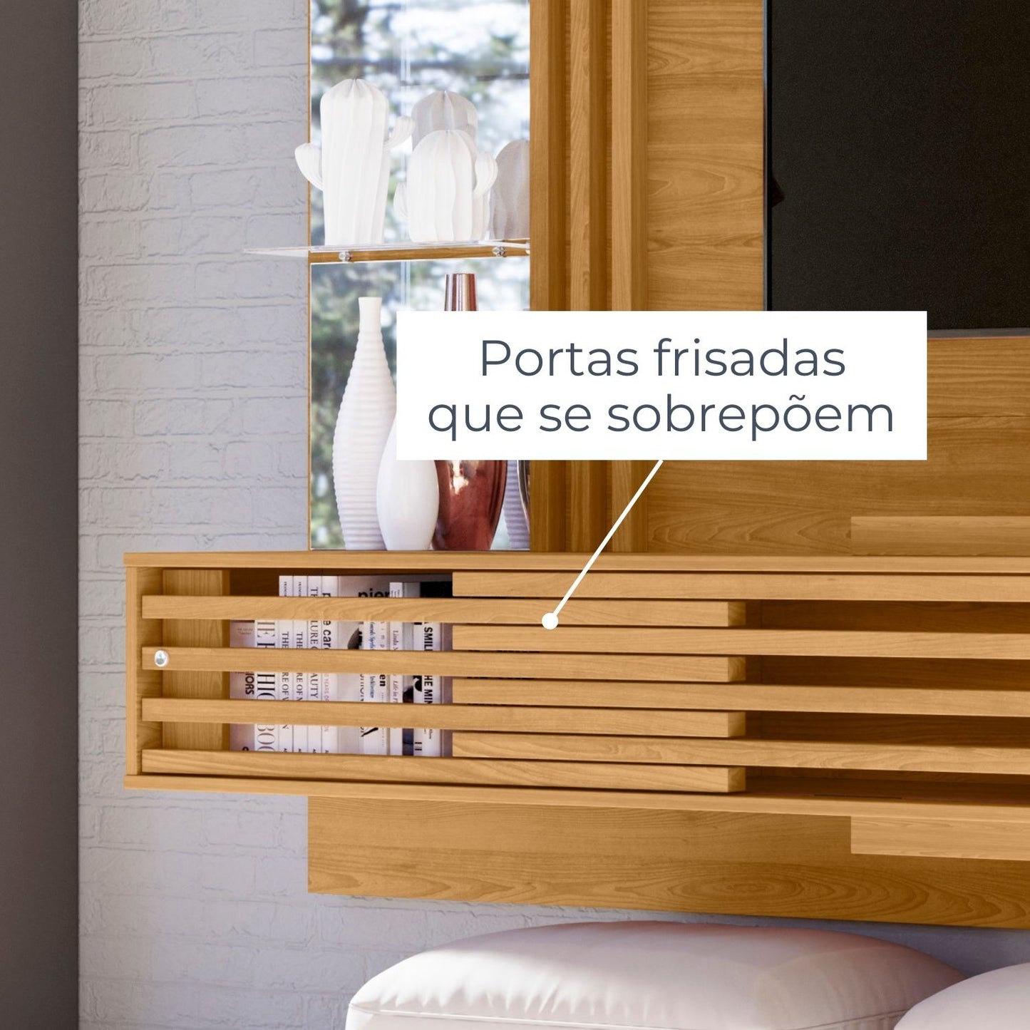 Painel Home Suspenso Frizz Supreme com Portas Deslizantes