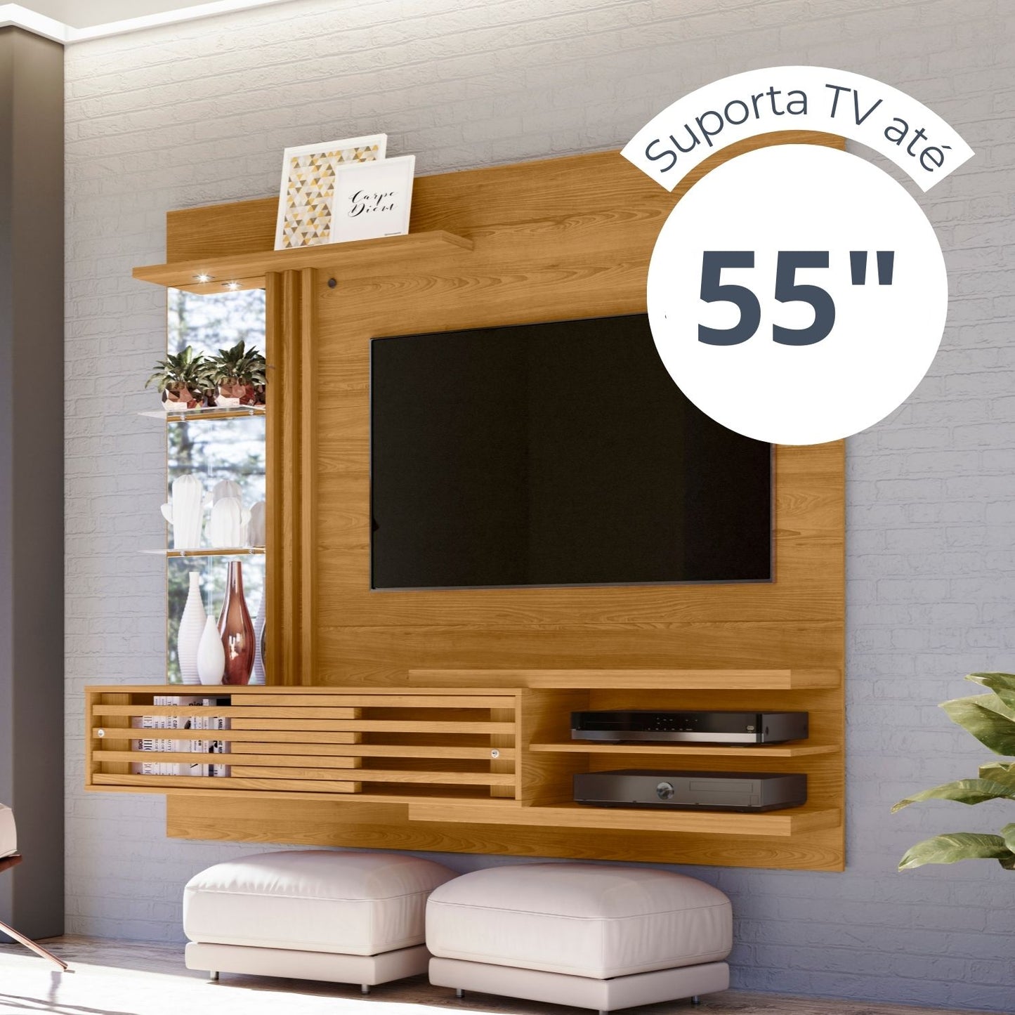 Painel Home Suspenso Frizz Supreme com Portas Deslizantes